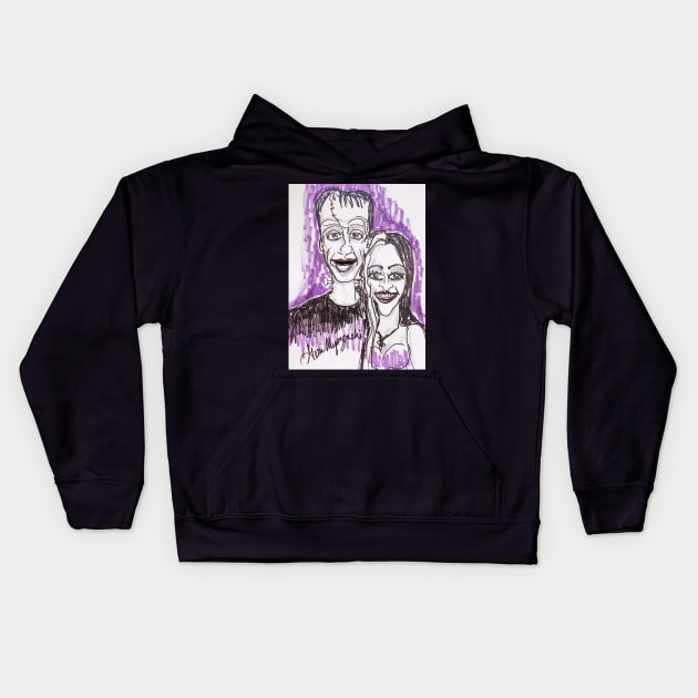 The Munsters Herman Munster and Lily Kids Hoodie by TheArtQueenOfMichigan 